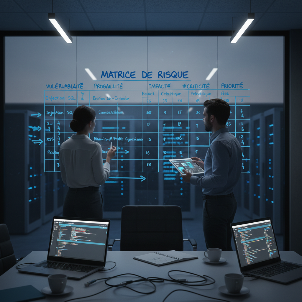 Analytical dashboard showing security metrics organized by priority levels